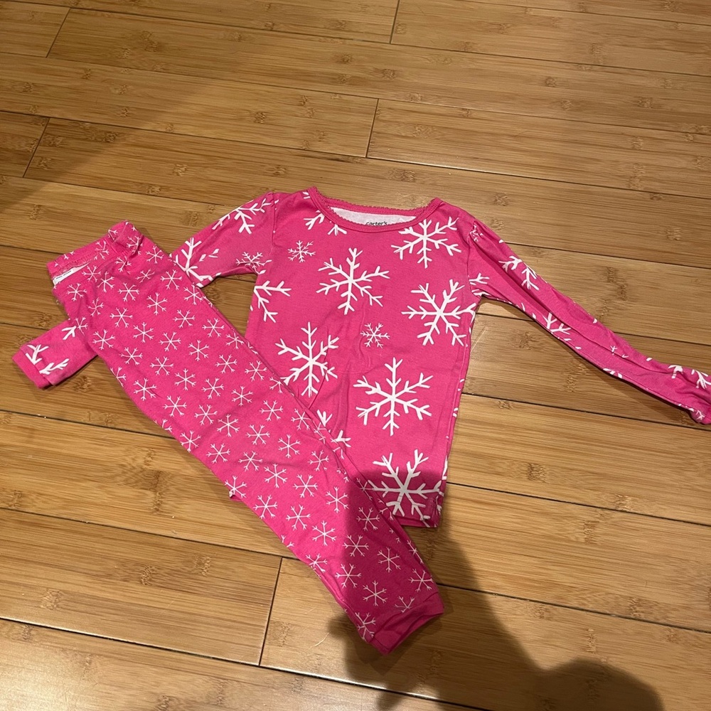 Pink Snowflake Kids Pajamas